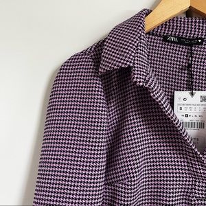 NWT Houndstooth Cropped Shirt
